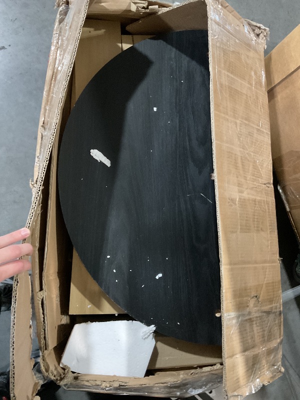 Photo 1 of **PARTS ONLY, PARTIAL SET BOX 1 OF ONLY, SOME PIECES ARE BROKEN****
Modway EEI-6639-BLK-OAK Nolan Tall Arched Storage Display Cabinet, Black Oak