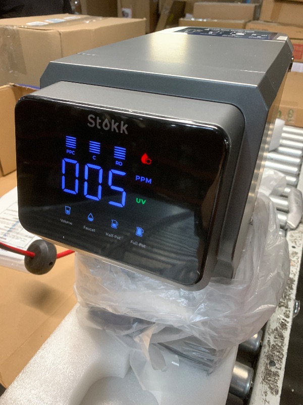 Photo 1 of ***ITEM TESTED FOR POWER, UNABLE TO TEST FURTHER***Stokk T1 UV Countertop Reverse Osmosis Water Filter, Carafe Alkaline Boost, 6-Stage RO Filtration System, Reduce TDS PFAS, Large Size (Gray)