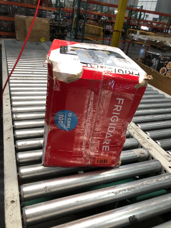 Photo 1 of ***USED - POWERS ON - UNABLE TO TEST FURTHER***
Frigidaire Portable 10L, 15-can Mini Fridge Brushed Stainless Rugged Refrigerator, EFMIS188-SS