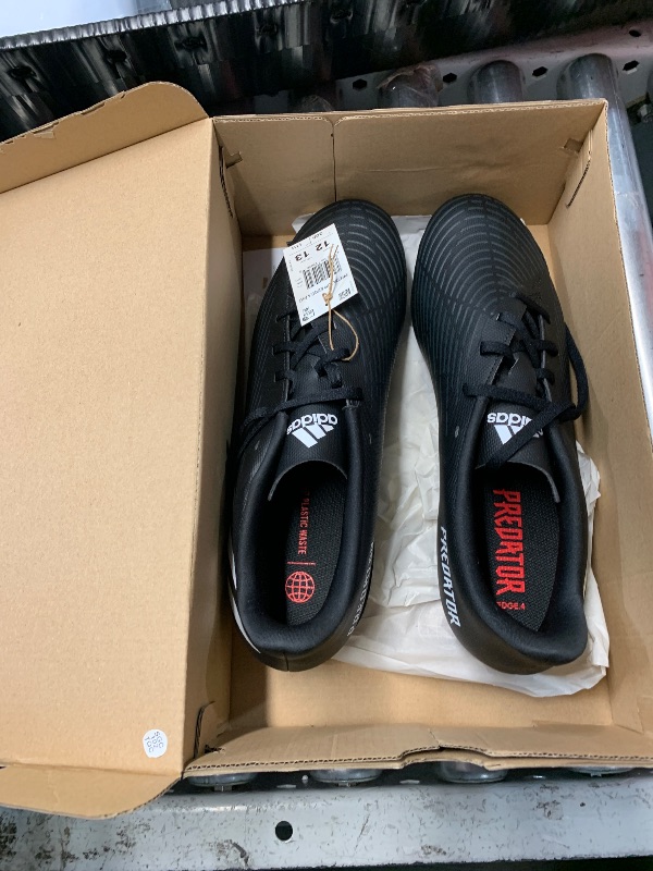 Photo 1 of adidas Unisex Predator Edge.4 Flexible Ground Soccer Shoe, Black/White/Vivid Red, 12 US Men