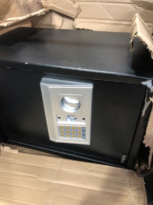 Photo 1 of (used)(missing keys)(may need to contact manufacturer) Digital Safe - Electronic Steel Safe with Keypad and Manual Override Keys - Protect Money, Jewelry, Passports -