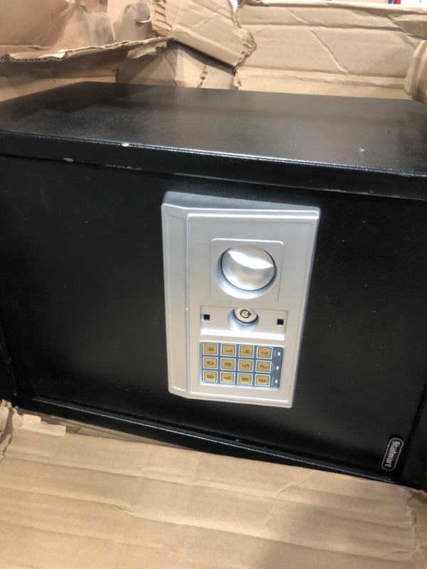 Photo 1 of (used)(missing keys)(may need to contact manufacturer) Digital Safe - Electronic Steel Safe with Keypad and Manual Override Keys - Protect Money, Jewelry, Passports -
