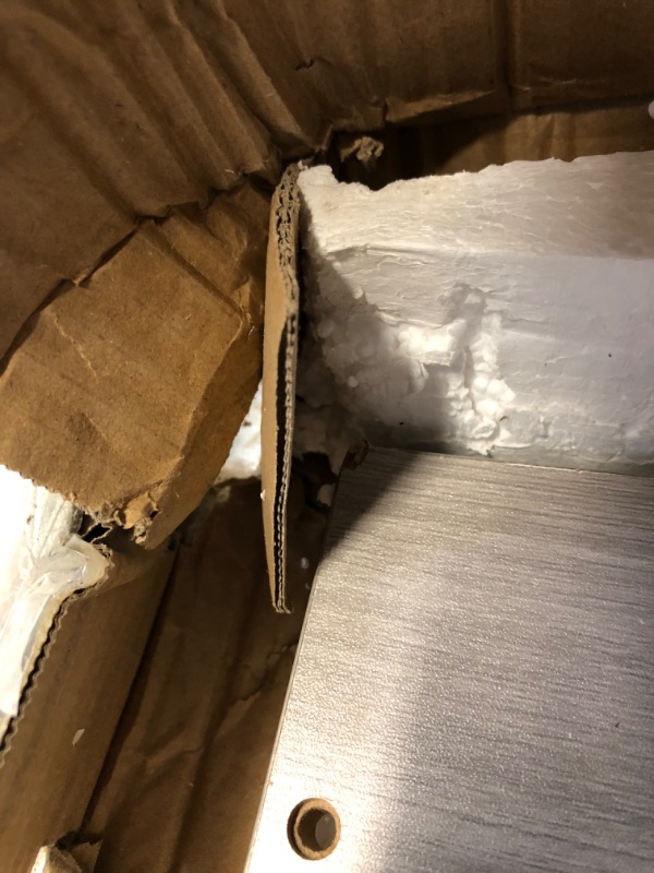 Photo 1 of ***DAMAGED - LIKELY MISSING PARTS - SEE PICTURES***
BigPonPon 2-Tier Washer And Dryer Countertop With 2.75"H Guard,54"W x 27.5"D Laundry Countertop Cover With Non-Slip Pad,Large Space Laundry Topper For Folding Clothes Over Washer And Dryer-Stripe Gray