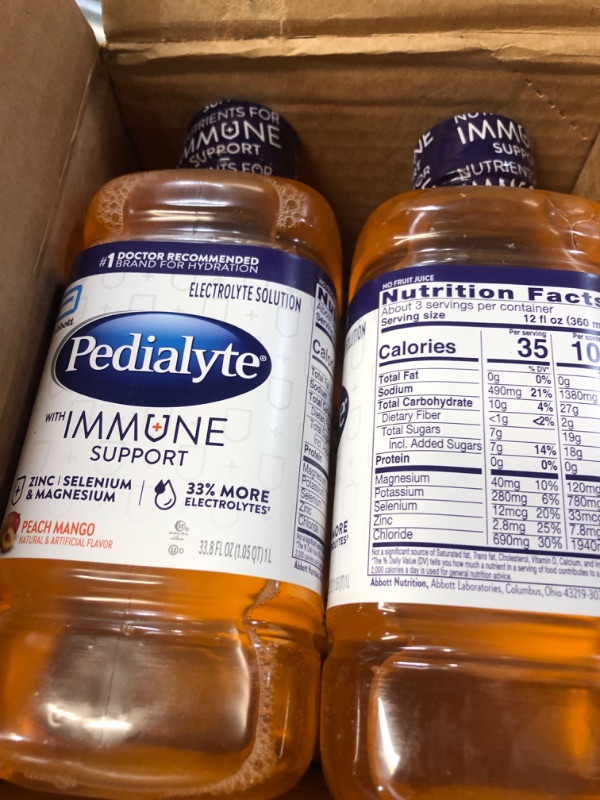 Photo 1 of (see all images)Pedialyte Fast Hydration Electrolyte Solution, Hydration Drink, 4 Bottles, 1 Liter Each