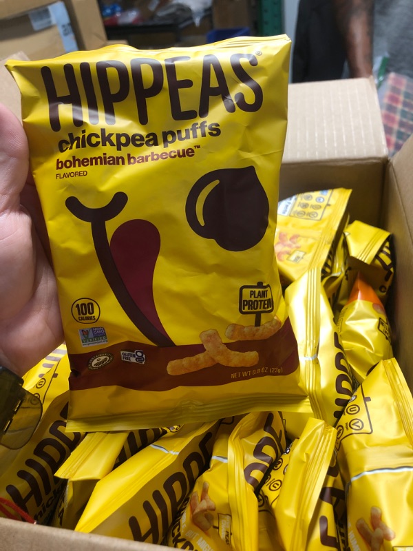 Photo 1 of (non refundable) Hippeas Chickpea Puffs, Variety Pack: Groovy White Cheddar, Cheezy Vibes, Barbecue, Sriracha, 0.8 Ounce (Pack of 18), 3g Protein, 2g Fiber, Vegan, Gluten-Free, Crunchy, Plant Protein Snacks