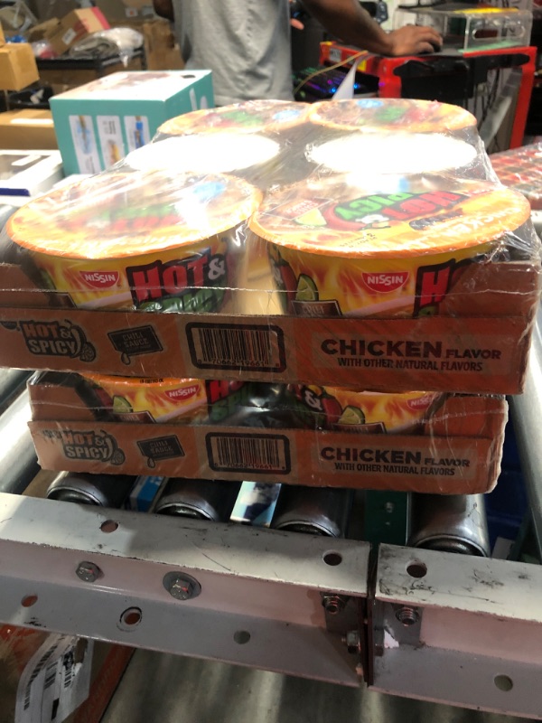 Photo 1 of (non refundable) (2 pack) Nissin Bowl Noodles HOT & Spicy CHICKEN Flavor Microwavable and Spoonable Noodles & Soup with Og Trans FAT for Best in Ramen Instant Noddle Soup- 12 Pack of 3.32 Oz Cups