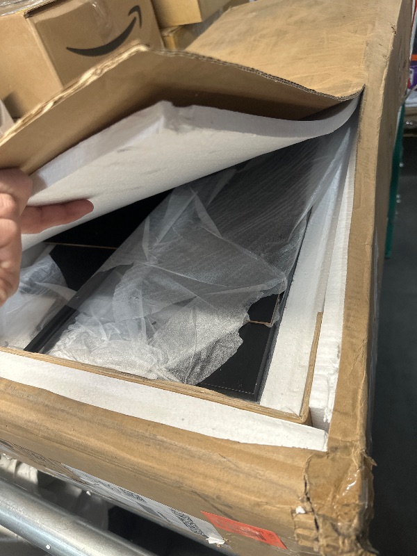 Photo 1 of ***DAMAGED - WOOD CRACKED - PREVIOUSLY OPENED - LIKELY MISSING PARTS - SEE PICTURES***
Gyfimoie Sideboard Buffet Cabinet with 2 Drawers, Farmhouse Kitchen Pantry with Adjustable Shelves, Coffee Bar Cupboard Cabinet with 3 Doors for Kitchen, Dining Room (B