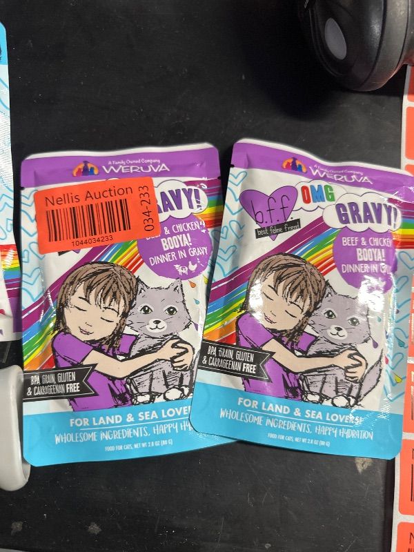 Photo 1 of *2PACK*NON-REFUNDABLE*EXP 27*Weruva, BFF OMG Gravy Beef & Chicken Booya! Dinner in Gravy Wet Cat Food Pouch, 2.8 Ounce