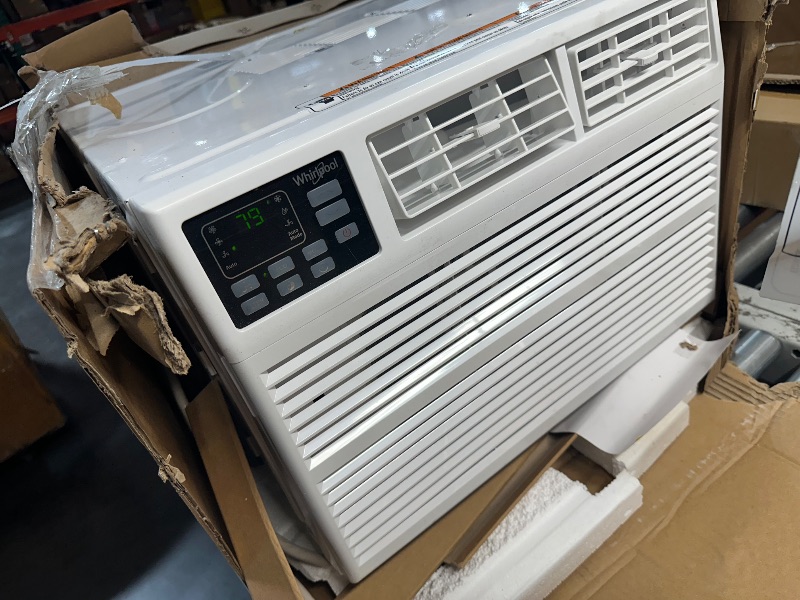 Photo 1 of ** PARTS ONLY ** Whirlpool WHAW101CW 10,000 BTU Air Conditioner with Dehumidifier, 115V, Window AC 450 Sq. Ft, Living Room, Bedroom, or Kitchen, with Remote Control, Digital Display, and 24H-Timer, Bright White