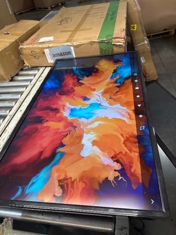 Photo 1 of OHYEAHSPIN 43 Inch Portable TV Smart Touch, 4K Rotatable TV LCD Display with Wires plugged in use, Android OS, Touch Screen, Type-C, USB, HDMI Port, on Wheels Support Wireless Mouse Keyboard