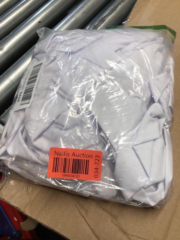 Photo 1 of (BAGGED) (MEDIUM) White Jumpsuits for Women Elegant Sexy Long Sleeve Long Straight Pants Business Dressy Jumpsuit with Pockets Belt Button(Medium)