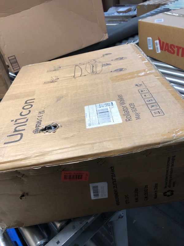 Photo 1 of ***FACTORY SEALED***UNLICON- Upright Walker?Heavy-Duty Folding Rollator Walker with Seat, Height Adjustable for Elderly, Disabled Seniors, and Adults. Stand-Up Rollator Walker with Padded Seat and Backrest, Blue.