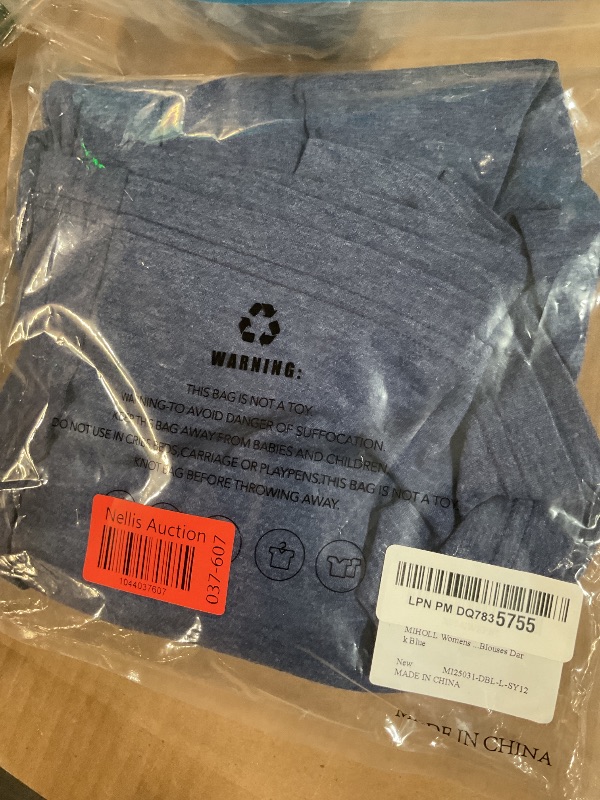 Photo 1 of (BAGGED) MIHOLL Summer Shirts for Women Loose Casual Short Sleeve Tops Dressy V-Neck Cute Sexy Top Tees(Dark Blue,Large)