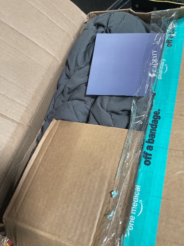 Photo 1 of ***(HEAVILY USED)***
L'AGRATY Weighted Blanket for Adults- Dark Grey, 48"x72", 15lbs, Twin Full Size Heavy Throw Blanket, Cooling, Breathable, Microfiber with Glass Beads, Big, Washable, All-Season