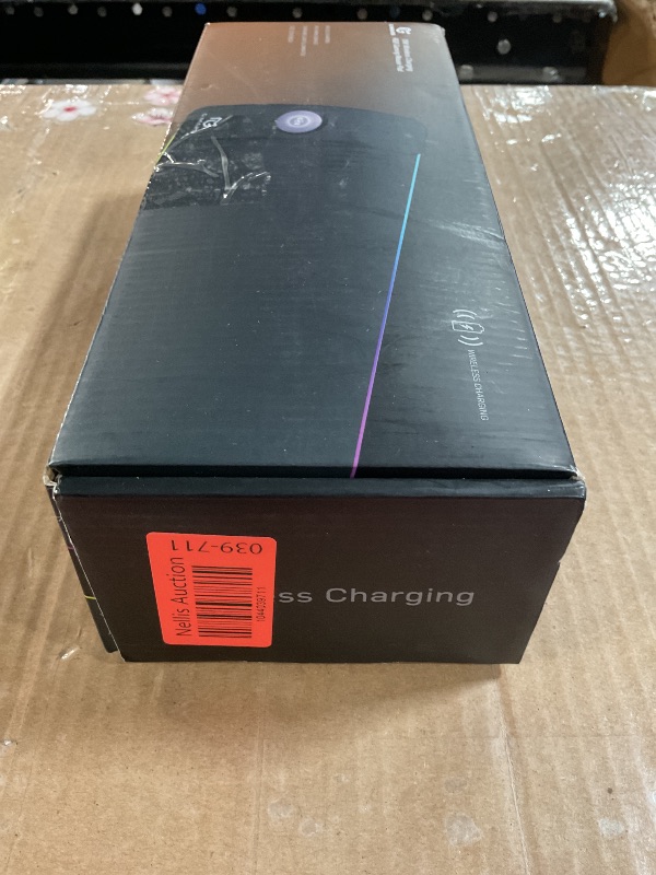 Photo 1 of **MISSING CHARGER**Gimars RGB Gaming Mouse Pad,15W Wireless Charging Mousepad with 10 Light Modes, Large Mousepad with Premium Smooth Surface, Non-Slip Mouse Mat for Gaming, Desk, PC,Office, 31.5x11.8x0.16inch