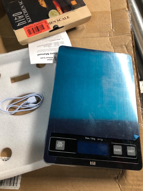 Photo 1 of ***(NO RETURNS OR REFUNDS/ FOR PARTS ONLY)***
hito Food Scale 33lb Digital Kitchen Scale Rechargeable Waterproof Weight Grams and oz 1g/0.1oz Precise, for Weight Loss, Cooking and Baking, Black
