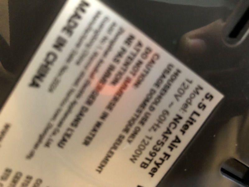 Photo 1 of Nutrichef 5.8 Quart Air Fryer 8-1 Preset Cook Modes Transparent Fry Bowl for Best Cooking Results Cook Shrimp, Steak, Fries, Wings, Chicken & More Precise Temperature Control & Time Black