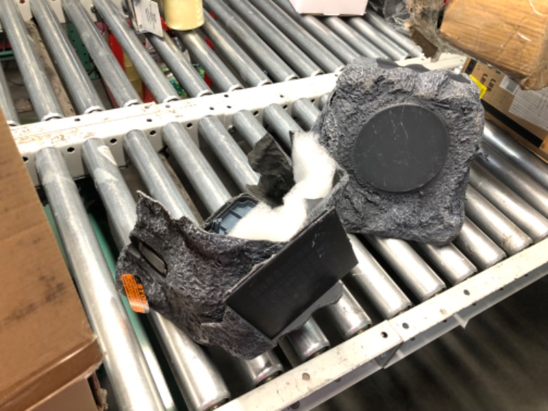 Photo 1 of ***NONREFUNDABLE - MAJOR DAMAGE - FOR PARTS ONLY - SEE COMMENTS***
Innovative Technology Pair of Solar Charging Bluetooth Outdoor Rock Speakers