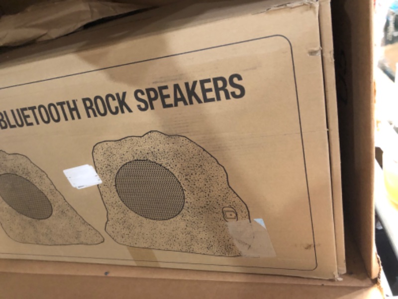 Photo 1 of ***NONREFUNDABLE - MAJOR DAMAGE - FOR PARTS ONLY - SEE COMMENTS***
Innovative Technology Pair of Solar Charging Bluetooth Outdoor Rock Speakers