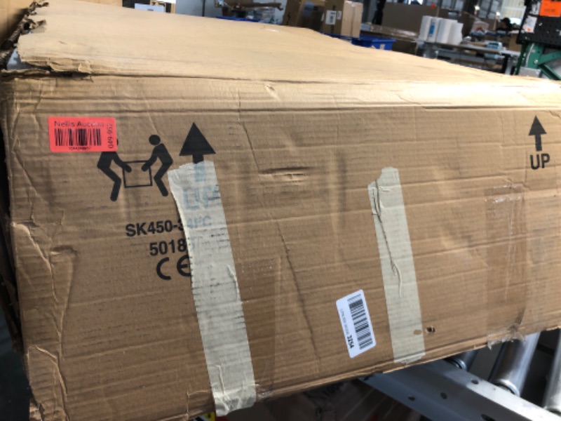 Photo 1 of Parker Fireclay Quick-Fit Drop-In Farmhouse Kitchen Sink and Care Kit, 34" Crisp White Single Bowl with 1 Hole