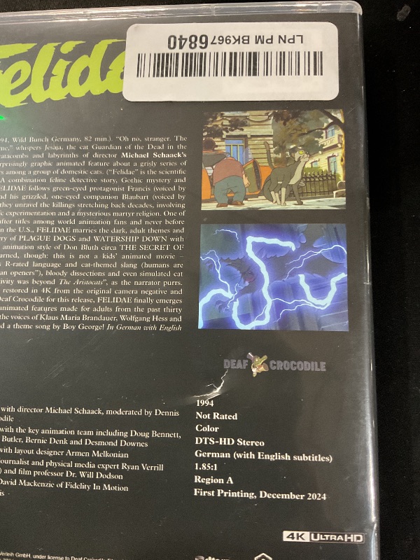 Photo 1 of **BACK OF CASE HAS MINOR DAMAGE**Felidae (4k UHD + Blu-ray)