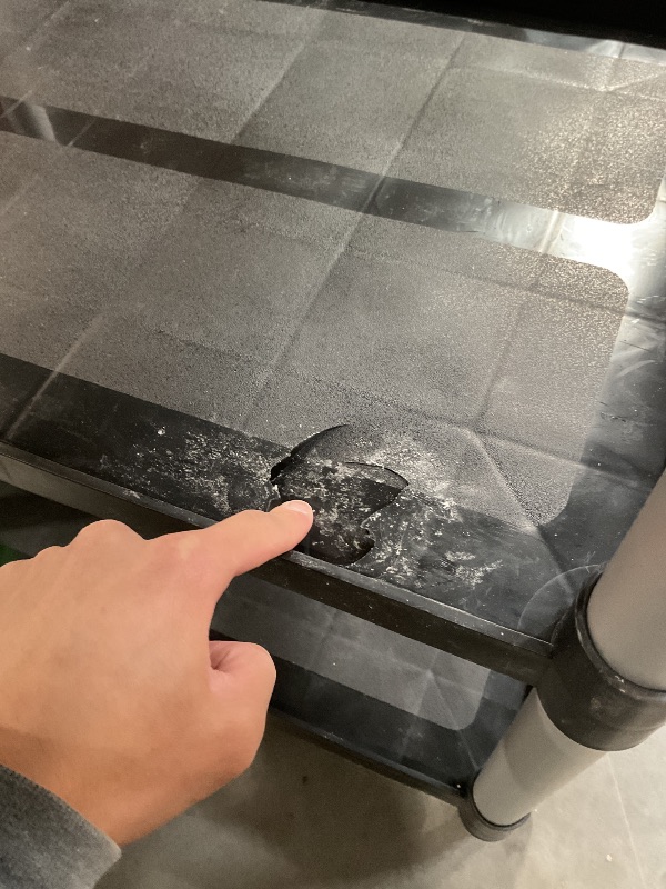 Photo 1 of **READ NOTES**(MINOR DAMAGE SHOWN)
Plastic Utility Carts with Wheels, Heavy Duty 510lbs Capacity Rolling Service Cart, 3-Tier Restaurant Food Cart with Hammer for Office, Warehouse, Garage (Lockable Wheels, Black)