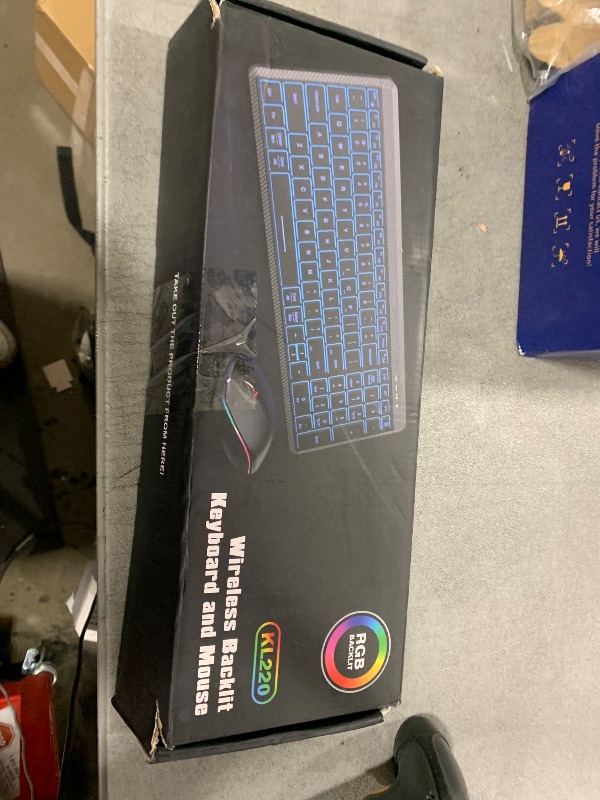 Photo 1 of Wireless Keyboard and Mouse Bluetooth, Multi-Device Slim Portable Rechargeable Backlits Cordless Keyboard, Switch up to 3 Devices, RGB Silent Mouse, for iMac, iPad, iOS (Classic Black)