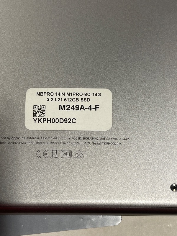 Photo 1 of Apple 2021 MacBook Pro M1 Pro chip (14-inch, 16GB RAM, 512GB SSD) - Space Gray (Renewed Premium)