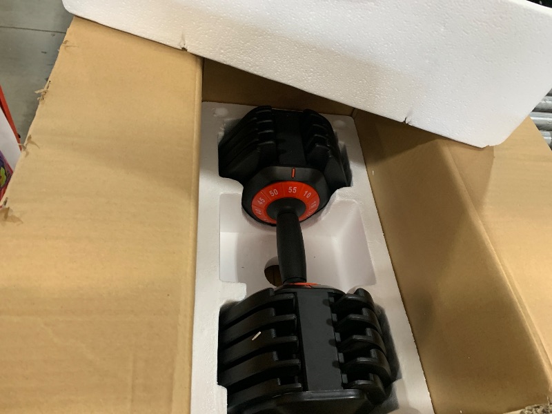 Photo 4 of Adjustable Dumbbell 55LB Single Dumbbell with 10 Weight Options, Anti-Slip Metal Handle for Home Gym Fitness