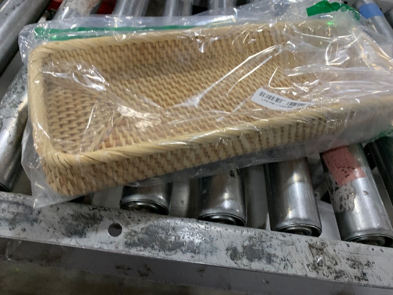 Photo 1 of Journee Home 16 Inch Rattan Tray, Handmade Bathroom Vanity Tray, Toilet Tank Basket, Boho Vintage Woven Tray for Decor, Serving, Storage, Coffee Table, Countertop Shelf, Bathroom, Kitchen (Set 1)