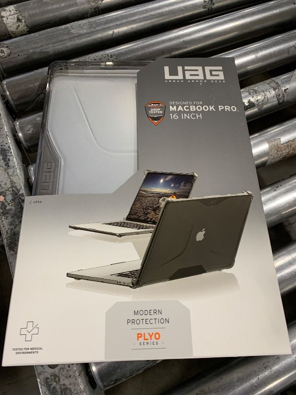 Photo 2 of URBAN ARMOR GEAR UAG MacBook Pro 16 inch Case 2019-2020 A2141, Clear Translucent Ice, Feather-Light Rugged Plyo Military Drop Tested Laptop Cover