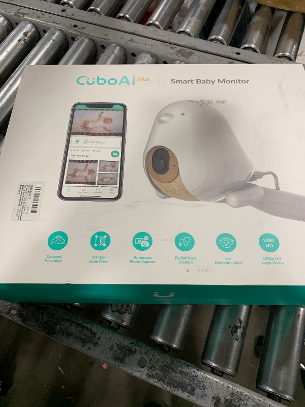 Photo 3 of CuboAi Plus Smart Baby Monitor: Sleep Safety Alerts for Covered Face, Danger Zone & Sleep Analytics - 1080p HD Night Vision Camera, 2 Way Audio, Cry & Temperature Detection (Incl. 3 Stand Options)