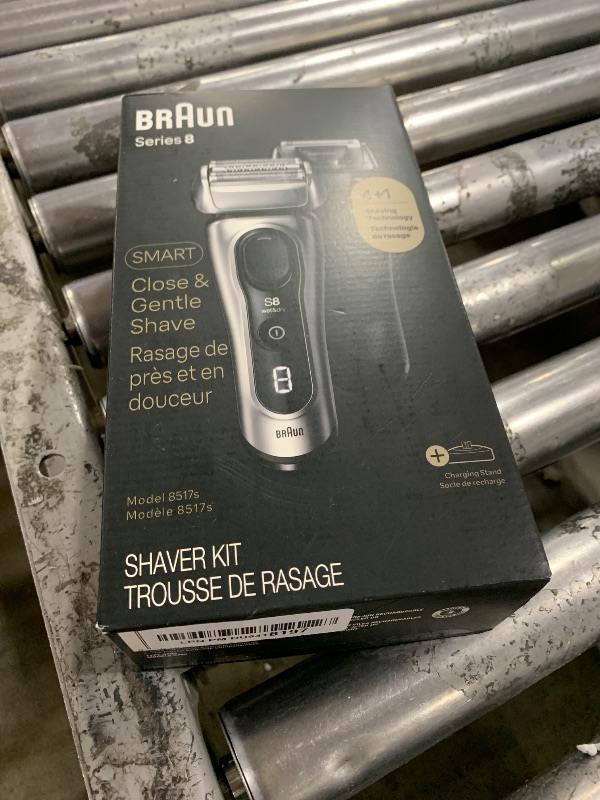 Photo 2 of Braun Series 8 Electric Razor for Men, with 4+1 Shaving Elements & Precision Long Hair Trimmer, Close & Gentle Even on Dense Beards, Wet & Dry Electric Razor with 60min Runtime, 8517s Galvano Silver