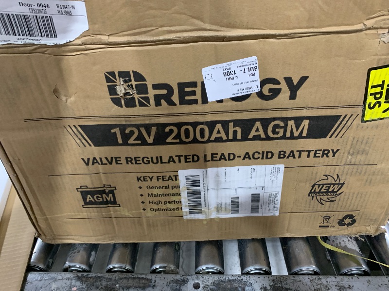 Photo 3 of Renogy Deep Cycle AGM Battery 12 Volt 200Ah, 3% Self-Discharge Rate, 2000A Max Discharge Current, Safe Charge Most Home Appliances for RV, Camping, Cabin, Marine and Off-Grid System, Maintenance-Free