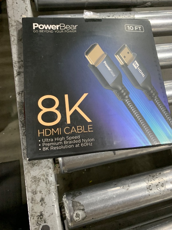 Photo 2 of PowerBear 8K HDMI 2.1 Cable 10 ft | 48Gbps High Speed 4K@120Hz Braided Cord 144Hz 8K@60Hz, eARC, Dynamic HDR 10,for Laptop, Monitor, PS5, PS4, Xbox One, Fire TV, Apple TV & More