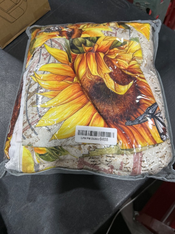 Photo 1 of AILONEN Sunflower Duvet Cover Set King Size,Sunflower Bedding Sets Butterfly Comforter Cover Set,Retro Sunflower Printed Yellow Flower Comforter Cover Set 3 Pieces, 1 Quilt Cover and 2 Pillowcases