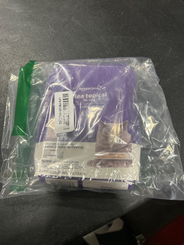 Photo 1 of Amazon Basics Cat Flea Treatment, Topical Solution for Large Cats Over 9 Pounds, 6 Count