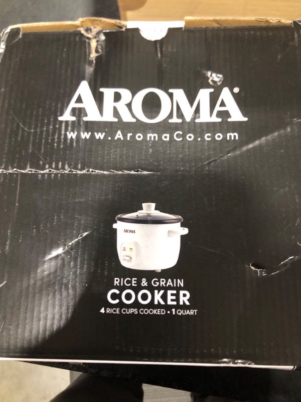 Photo 1 of Aroma Housewares 4-Cups (Cooked) / 1Qt. Rice & Grain Cooker (ARC-302NG), White