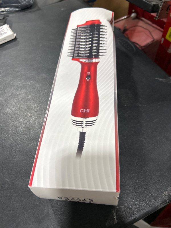 Photo 1 of CHI Volume Styler, Blowout Brush for Amplified Volume, Heated Comb to Smoothen & Straighten Hair, 2-in-1 Hair Tool, Red