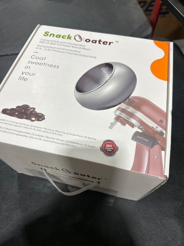 Photo 1 of Aieve Snack Coater Compatible with KitchenAid Tilt-Head Stand Mixer for Making Chocolate Covered Almonds, Pistachio, Peanut, Freeze Dried Strawberry, Raisin, Macadamia Nuts and Blueberry