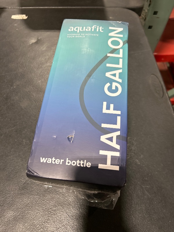 Photo 1 of AQUAFIT 64 oz Water Bottle with Time Marker - 2in1 Straw & Chug Lid - BPA Free Big Water Bottle with Straw - Gym Water Bottle with Strap - Water Jug (64 Ounces, Frosty)