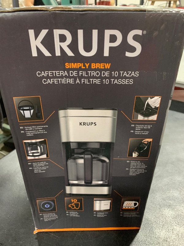 Photo 1 of KRUPS Newer Model Drip Coffee Maker, 10-Cup, Silver