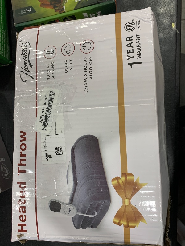 Photo 1 of Homemate Heated Blanket Electric Throw - 50"x60" Heating Blanket Throw 1/2/4/6/8 Hours Auto-off 10 Heat Level Over-heat Protection Flannel Sherpa Heater Blanket ETL Certification