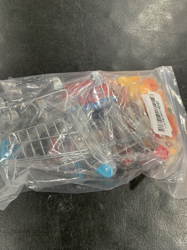 Photo 1 of 134pcs Mini Shopping Cart Basket Miniature Food Drink Bottle Supermarket Metal Handcart Toys Doll House Store Cosplay Game Dollhouse Grocery Fruit Cake Bread Party Trolley Model Dollar Bills