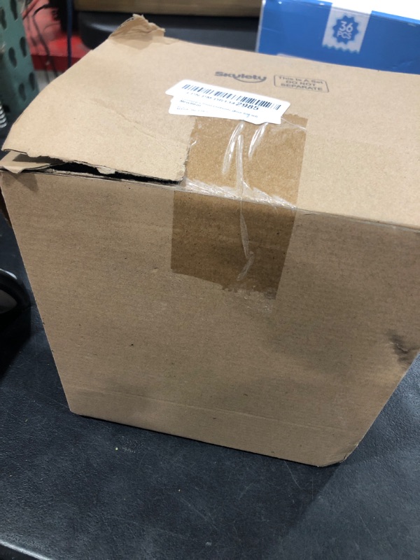 Photo 1 of Skylety 8 Set Plastic Paint Container with Lids Airtight Paint Storage Container with Stainless Steel Mixing Ball Touch up Cups(600 ml,Blue)