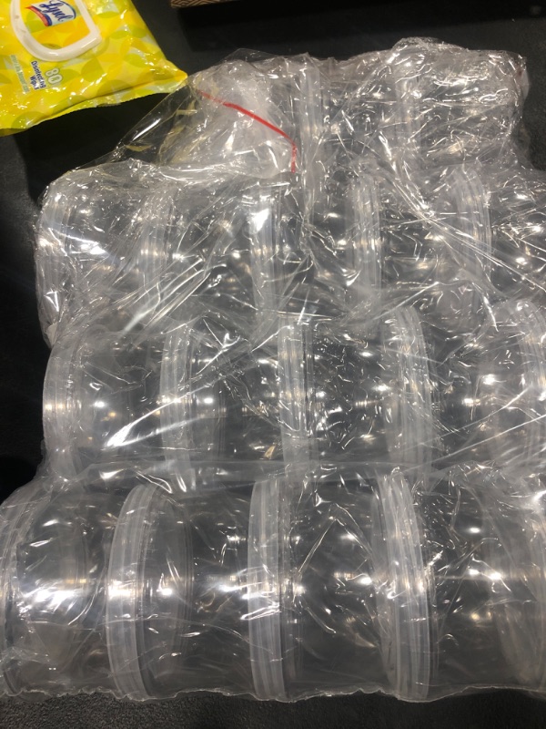 Photo 1 of Pumtus 20 Pack Twist Top Food Deli Containers, 9 OZ Stackable Plastic Twist Cap Freezer Container with Screw on Lids, Clear Reusable Meal Prep Canister for Snack Leftovers Spices Salad Dressing