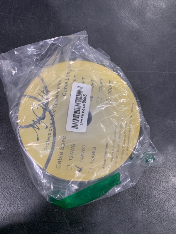 Photo 1 of 14/2 Speaker Wire 50 Feet, 14AWG Gauge Speaker Cable, Direct Burial, Durable Nylon Braided, in Wall, 2 Conductors, OFC Oxygen-Free Copper, for Car Audio Stereos, Home Theater, Surround Sound, Radio