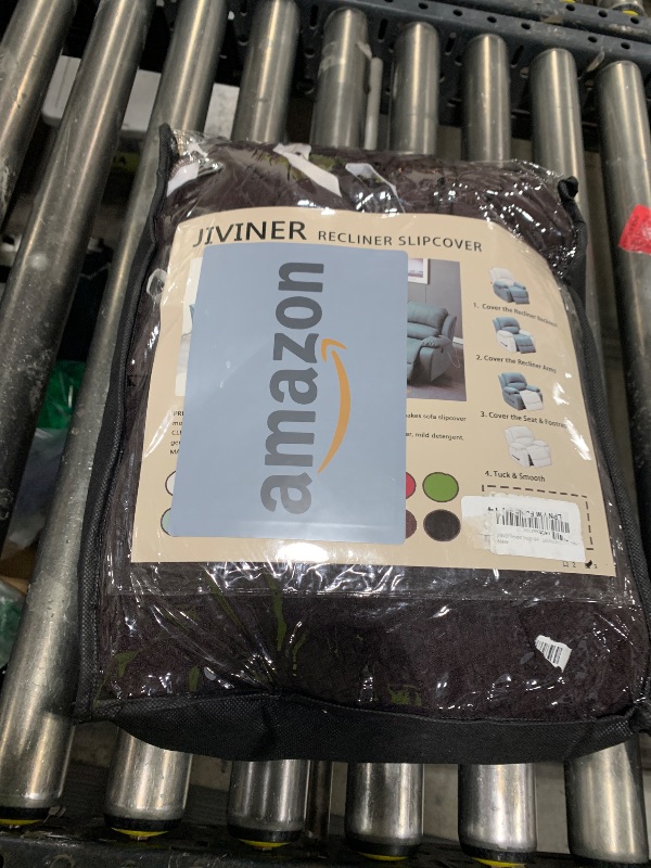 Photo 1 of JIVINER 4-Piece Recliner Chair Covers Stretch Jacquard Chair Covers for Reclining Chair Recliner Slipcovers for Living Room Soft Recliner Protector with Pocket (Recliner,Dark Coffee)