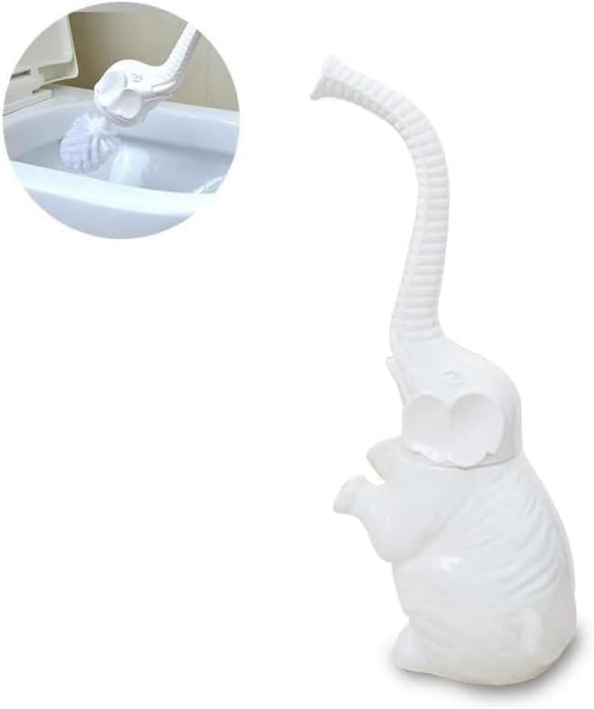 Photo 1 of AORTULL Toilet Brush and Holder Set,Modern Ceramic Toilet Bowl Brush Holder,Cute Bathroom Decor, Non-Scratch Bristles, Space-Saving White Household Cleaning...
