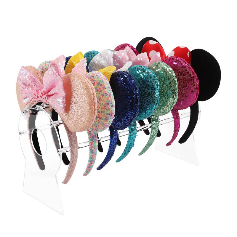 Photo 1 of Acrylic Headband Holder Organizer,Clear Hair Band Ear Display Stand for Girls,14.2